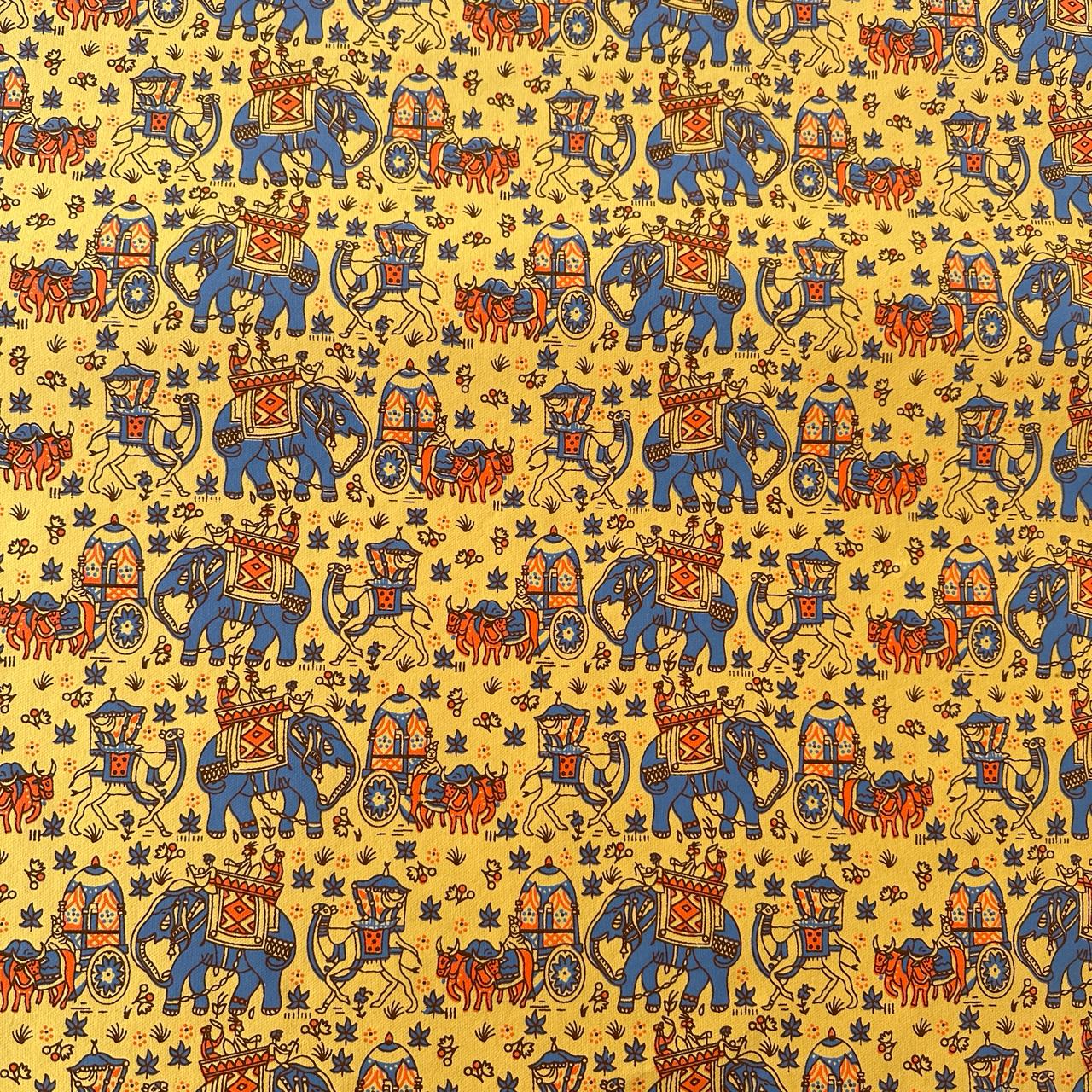 Elephant Print Yellow Handmade Paper Sheets
