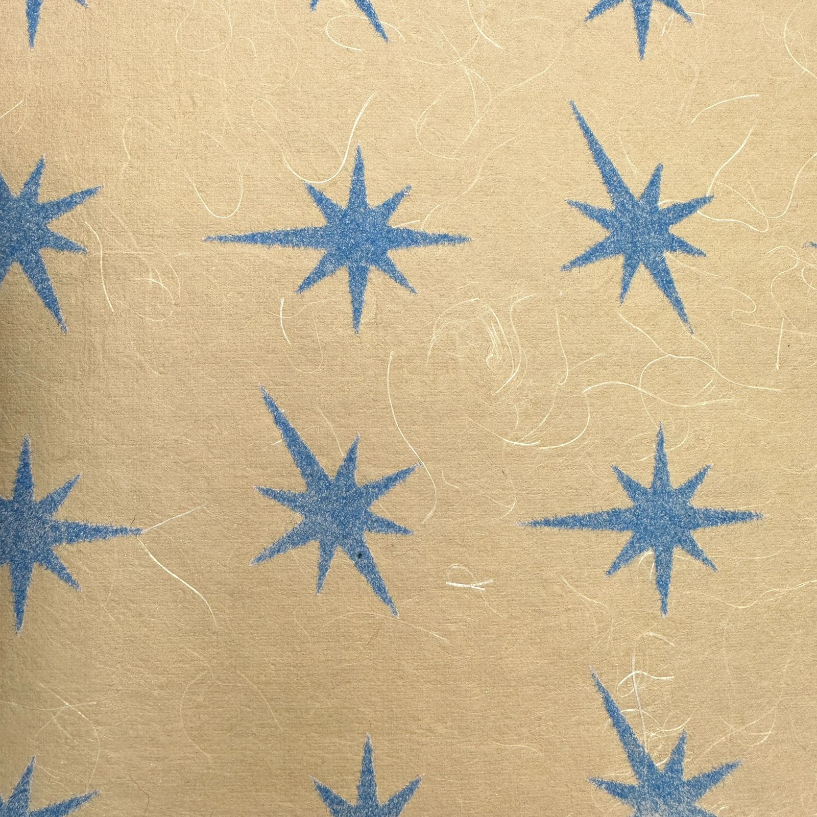Silk Handmade paper Sheets with Star print 