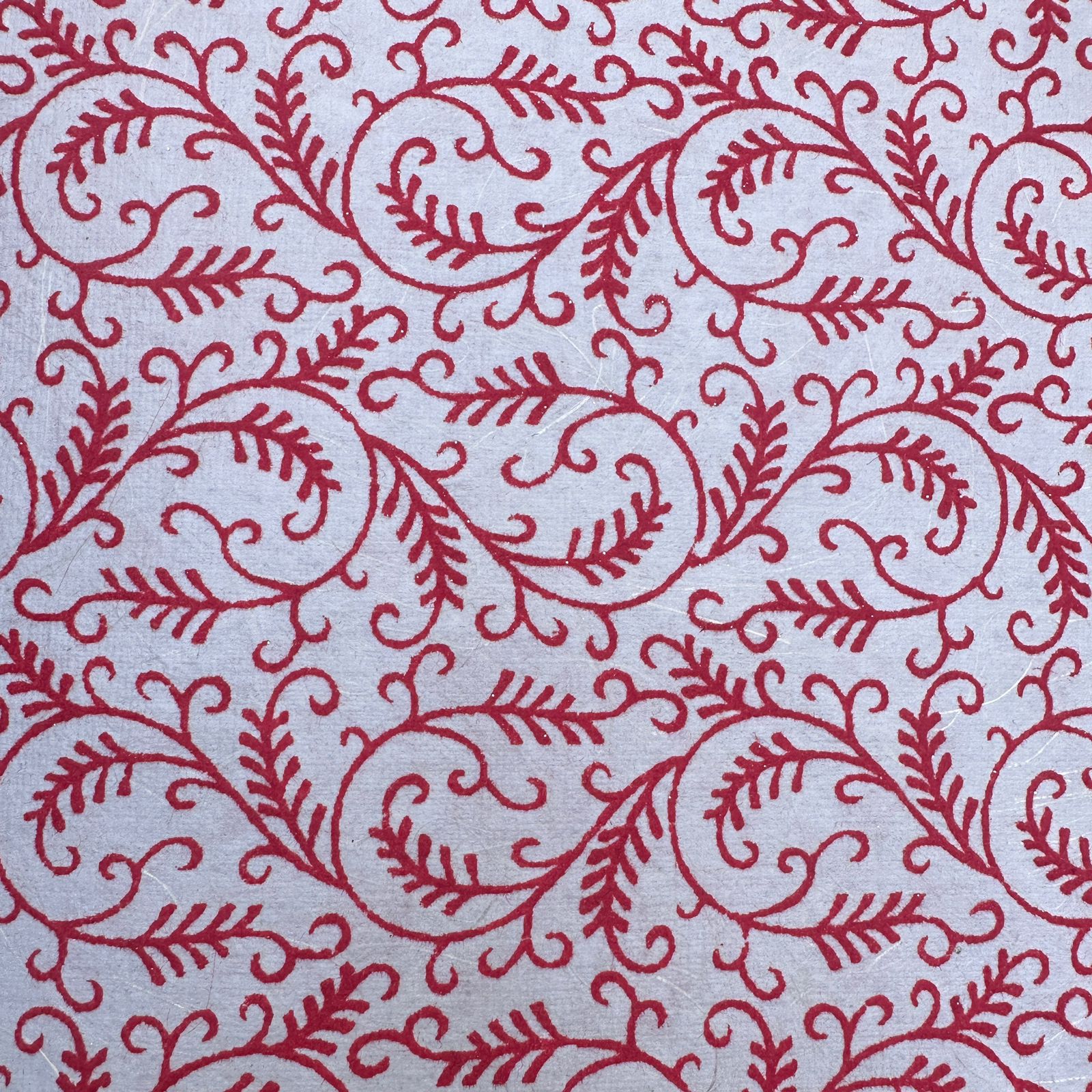 Silk Handmade paper Sheets in Red Velvet Print