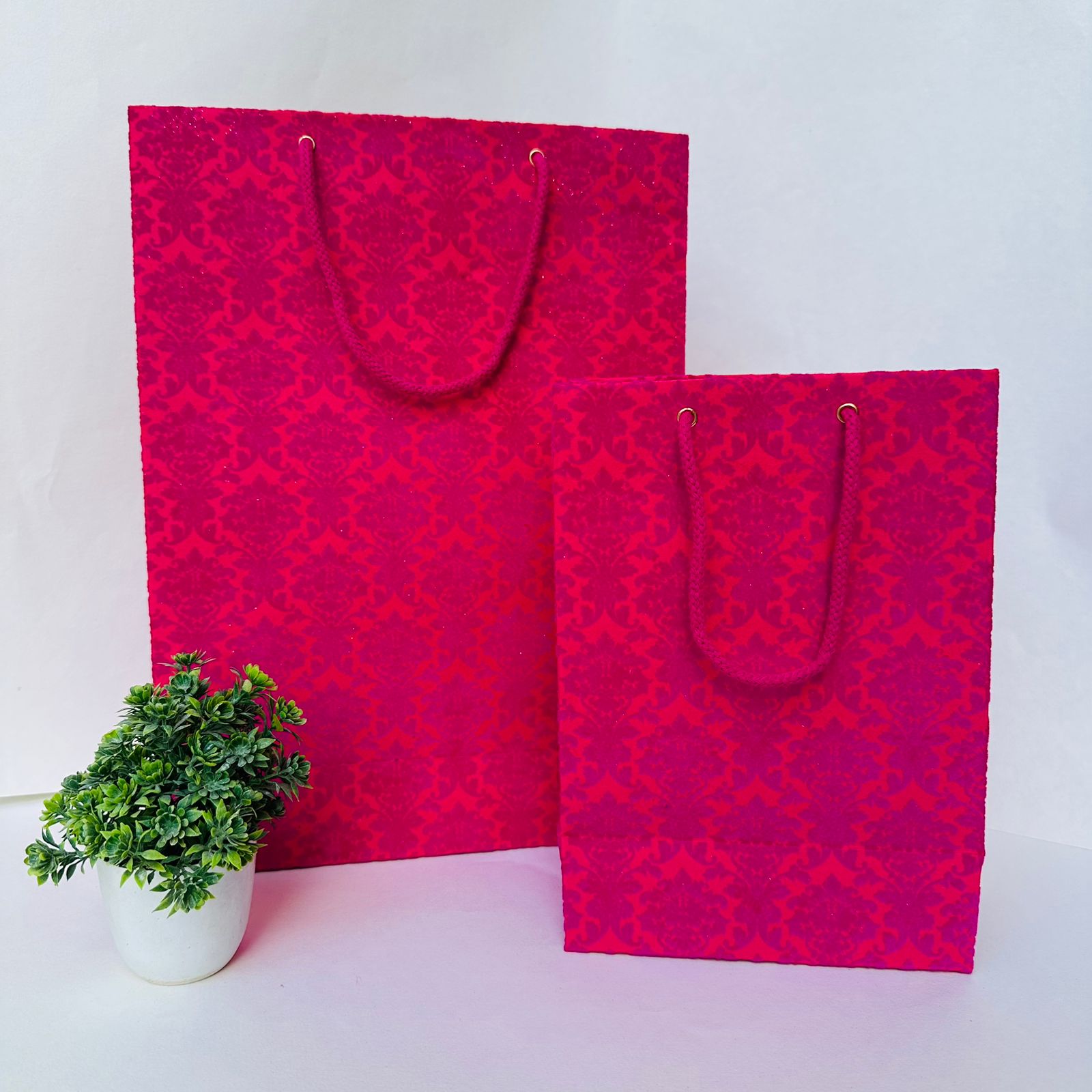 Velvet print Handmade paper Bags