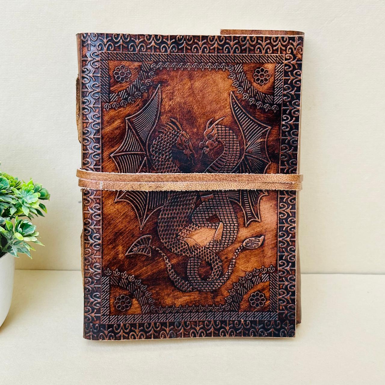 Handmade Paper Embossed Leather Journal