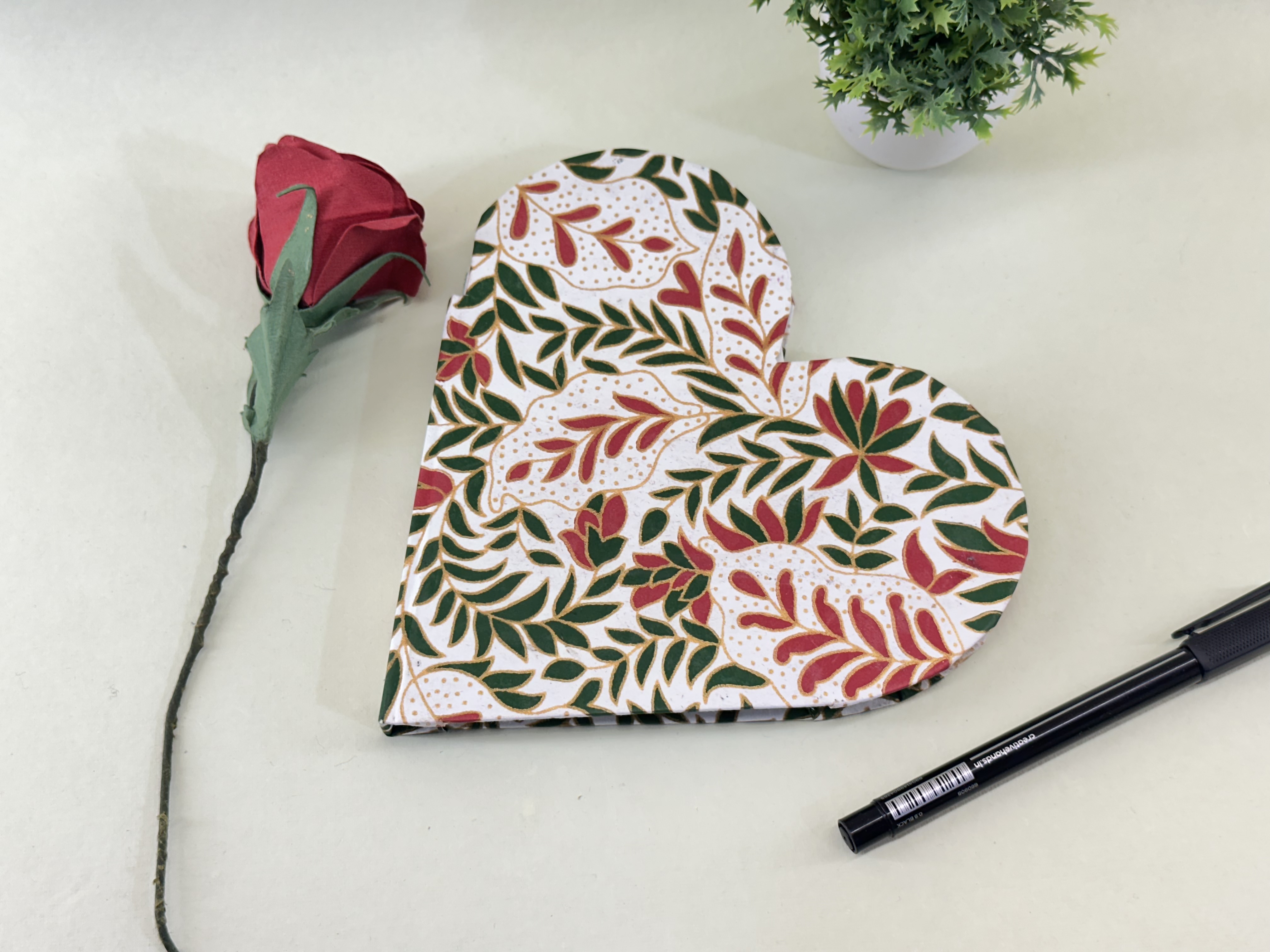 Handmade Paper Heart Shape Notebook