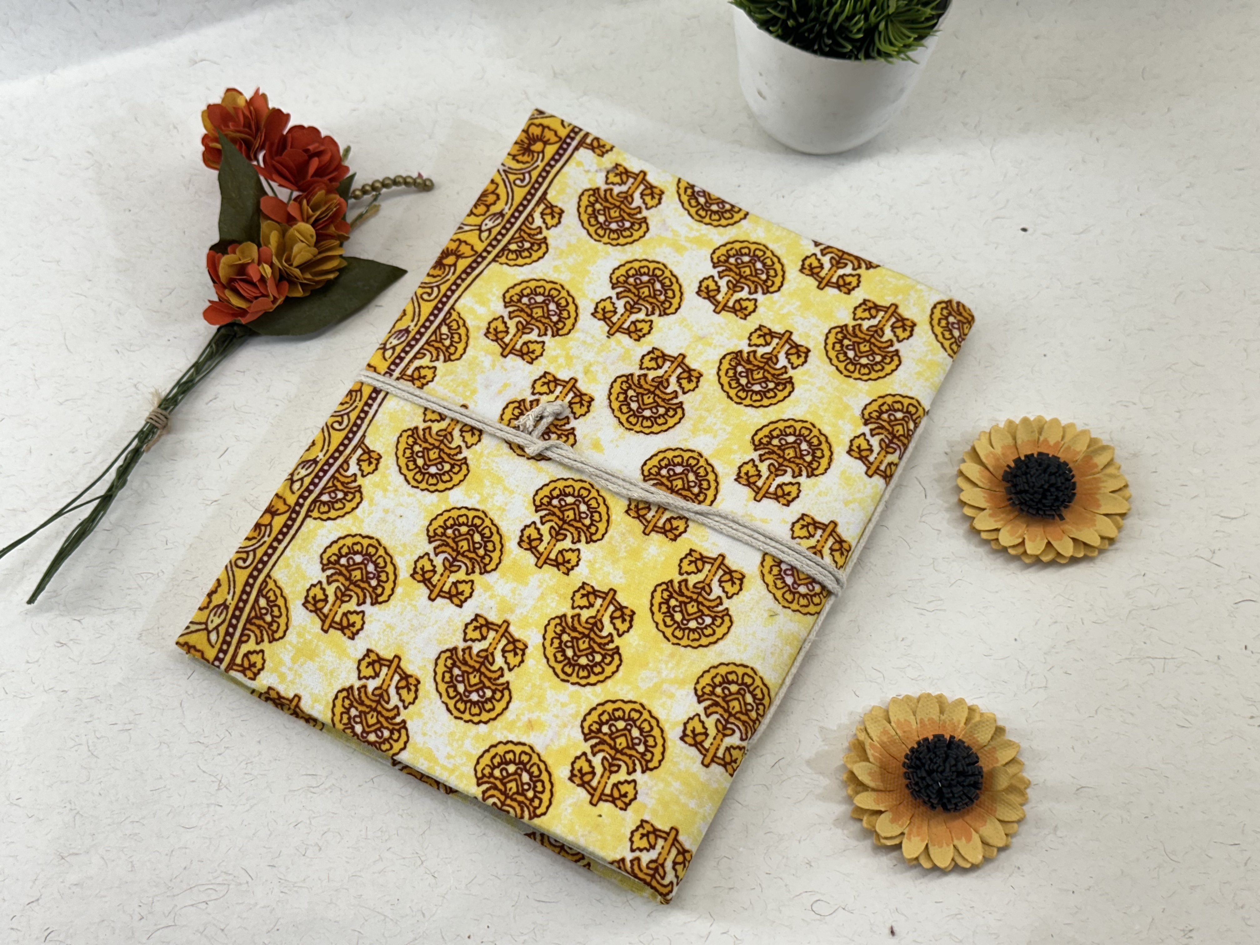 Handmade Paper Cotton Fabric Cover Journal