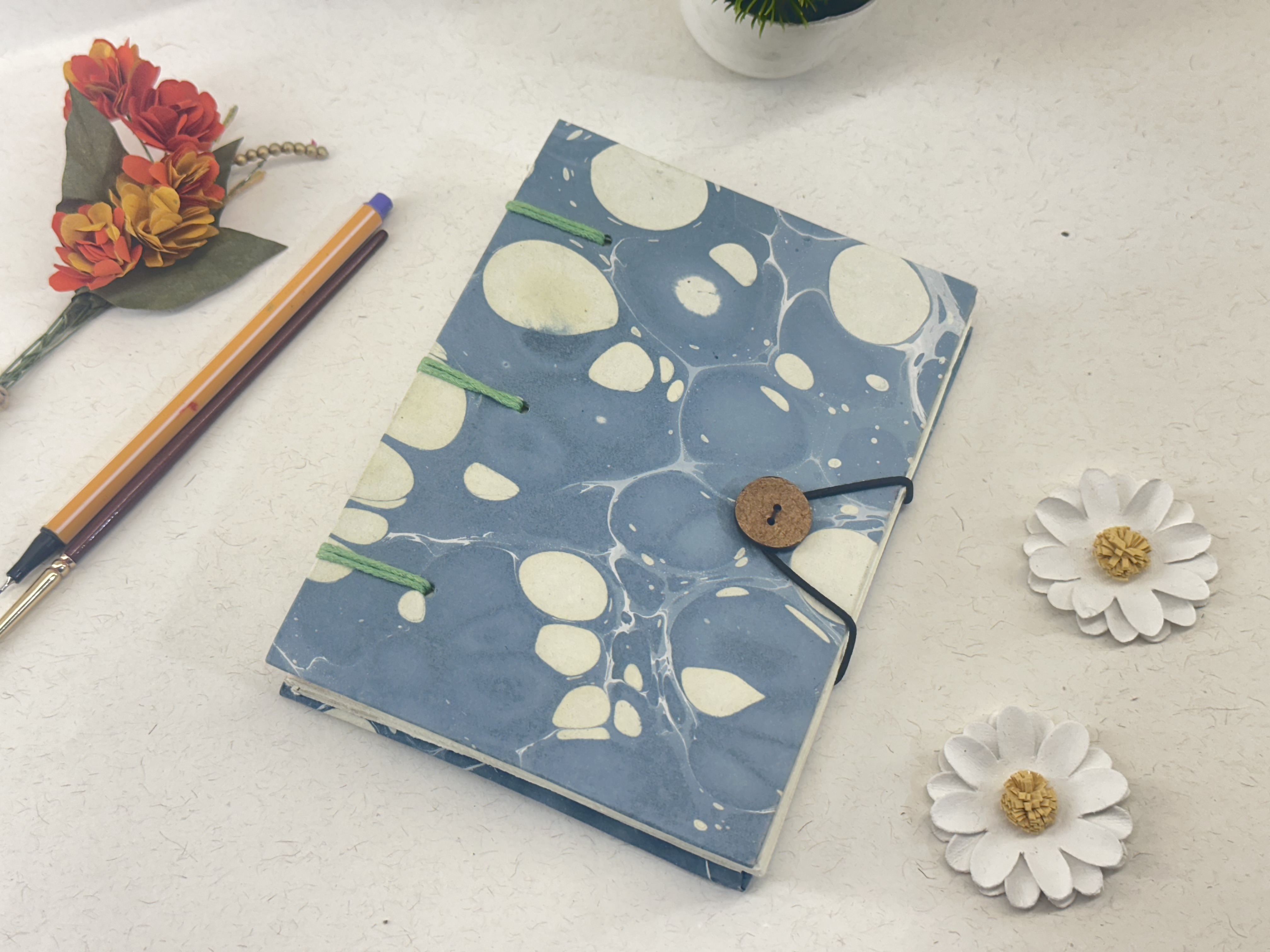 Handmade Paper Marble Print Journal