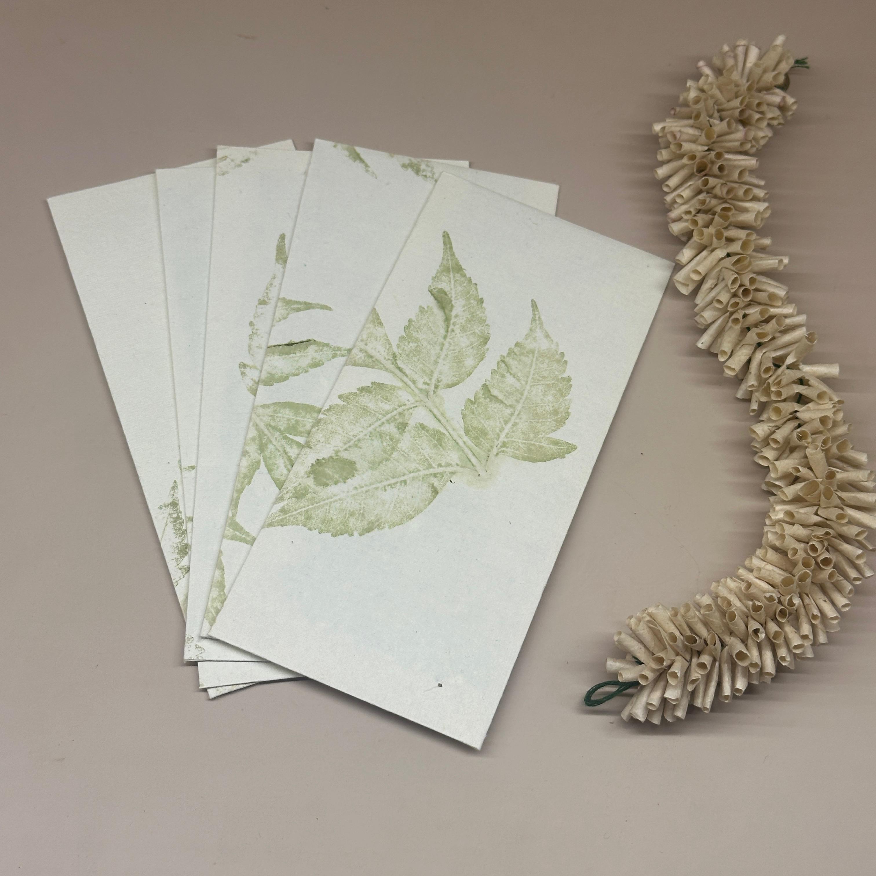 Handmade Paper Leaf Impression Envelops  